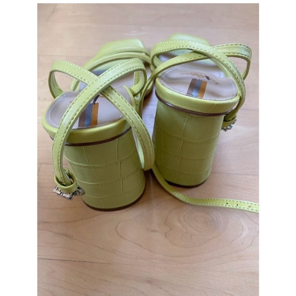 SAM Edelman Bnwot "Kia" Ankle Strap Block Heel Lime Green Women New - Picture 4 of 10